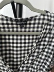 Haoduoyi Black White Gingham Wrap V-neck Ruffle Tie Midi Dress Short Sleeve S