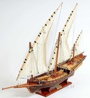 Handmade Wooden Model Sailing Ship - Xebec - Fully Assembled