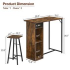 Dining Set Bar Table   2 Height Chairs Wood Top For Kitchen  W  Drawer   Shelf