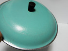 Vintage Mid-century Club Aluminum Dutch Oven Turquoise Aqua Porcelain Enamal