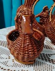 Wicker Rattan Baskets Duck Chicken Bunny Rabbit Small Vintage Cottage Core New
