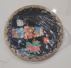Vintage Florida Souvenir Decorative Tin Serving Display Tray Map   Hibiscus Etc