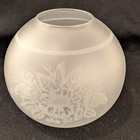 Frosted Etched Glass Ball Globe Shade Banquet Lamp Victorian