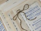 50  Huge Lot Vintage Sheet Music Pages Paper Scrapbooking Junk Journal Bundle