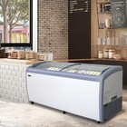 19 Cu ft Commercial Ice Cream Freezer Display Case With 6 Storage Baskets wheels