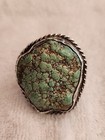 1 5  Lon Vintage Navajo Sterling Silver   Sea Foam Turquoise  Ring 11 Size