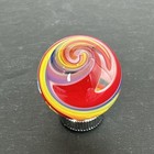 Contemporary Handmade Art Glass Marble 1 09  Rainbow Themed Swirl W  Clear Core