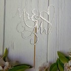 Mr And Mrs Cake Topper  Bride And Groom Wedding Cake Topper  Silver Glitter