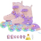 Kids Inline Skates With Light Up Wheels Roller Blades For Beginner Skates Us