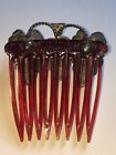 Vintage Mexico Sterling Silver Grape Leaves Design Hair Comb
