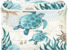 Vintage Ocean Turtle Storage Bins With Lids - Collapsible Organizer Baskets