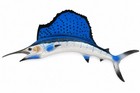 Vintage 17    Sailfish Marlin Plastic Wall Decor Blue Silver Nautical Fish Art