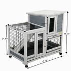 37  Wheeled Rabbit Hutch Small Chicken Coop Hen Small Animal House Pet Cage Pets