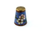 Cloisonne Thimble Flowers Floral Metal   Enamel Collectible Sewing Vintage