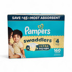 Pampers Swaddlers Ultra Day   Night Baby Diapers  size 4  - 160 Count