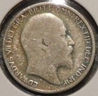 British Silver Sixpence - 1905  worn   Uneven Wear   - King Edward Vii