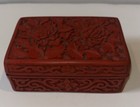 Vintage Chinese Cinnabar Lidded Box Carved