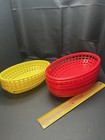 11 Plastic Stacking Lattice Basket Hot Dog Fries Fast Food Yellow   Red
