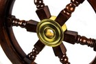 Wooden Ship Wheel Nautical Home Wall Decor  12 Inches  Natural Wood  Decorative