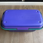 Vintage 90 s Teal Purple Pink Eagle Craftstor Sewing Storage Bin Organizer  20 
