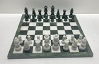 Vintage Marble Chess Game  18 Inch Wide Board With 32 Game Pieces