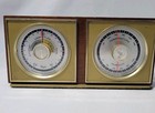 Vintage Taylor Co  Thermometer Barometer Humidity Weather Station Wood Case