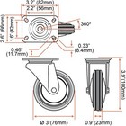 4 Pack 3  Swivel Caster Wheels Rubber Base With Top Plate   Bearing Heavy Duty