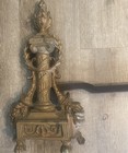 Neoclassical Style Decorative Brass   Iron Fireplace Andirons 13  X 18 