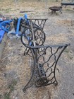 Singer Antique Original Cast Iron Treadle Sewing Machine Stand Base W  Wheels