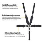 Black 5-point Racing Harness With Cam Lock  Double-stitched Nylon Webbing