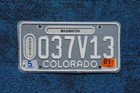 2001 Colorado Washington County Vehicle Grey License Plate