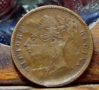 A M  Queens Arms   Queen Victoria Copper  Token Medal    A  M Stamped On Reverse