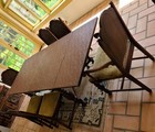 Beautiful Antique Lammerts Solid Oak Dining Table With Six Chairs     Vgc     1930s