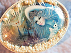 Beautiful Hand Painted Russian Shell Lacquer Box- Fedoskino-  winter Fairytale 