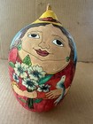 Hand Painted Latin American Calabash Gourd Folk Art Figurine Tarrali