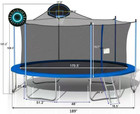 1500 Lbs 16ft Outdoor Trampoline With Safety Enclosure Net Backyard Recreational