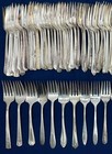 100 Silverplate Salad Forks Craft Lot Simple Patterns Silverware Flatware