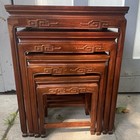 Chinese Rosewood Nesting Tables Set Of 4 Carved