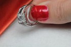 Beautiful Sterling Silver Princess 2 7c Pave Cz Engagement Wedding Halo Ring Set