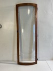 Vintage Curved Glass Curio China Cabinet Replacement Door With Wood Frame