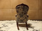 Vintage Miniature Dollhouse Rocker-floral With Mahogany Wood-1 12 Scale