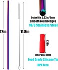 40 Oz Stainless Steel Straws  12   Extra Long 8mm Wide Reusable Metal Straws Rep