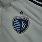 Sporting Kc Shirt Adult Large White Adidas Football Soccer Polo Kansas City