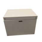 Hearth   Hand Storage Box Large Cream Metal Decorative Removable Lid 11hx16dx11w