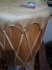  awesome  Native American Rawhide  Large  Log Drum Double Sided Heavy  Nice  