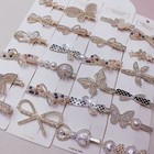 10pcs Crystal Pearl Hair Clip Set Shiny Rhinestone Side Barrette Wedding Hairpin