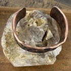Vtg Brutalist Modernist Men   s Hammered Thick Copper Artisan Cuff Bracelet Viking
