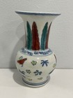 Chinese Unknown Age Doucai Porcelain Vase W  Chickens Decoration Chenghua Mark