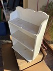 Vintage Handcrafted 3 Tier Wooden Farmhouse Cottage Wall Shelf Mahogany Wood