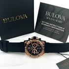 New W box bulova Men s Marine Star 98b104 Black Dial Silicone Strap Quartz Watch